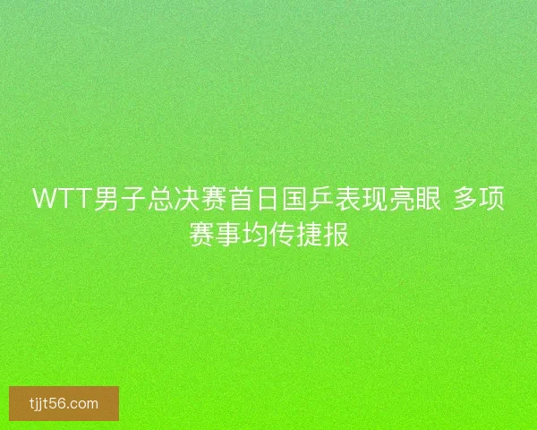WTT男子总决赛首日国乒表现亮眼 多项赛事均传捷报